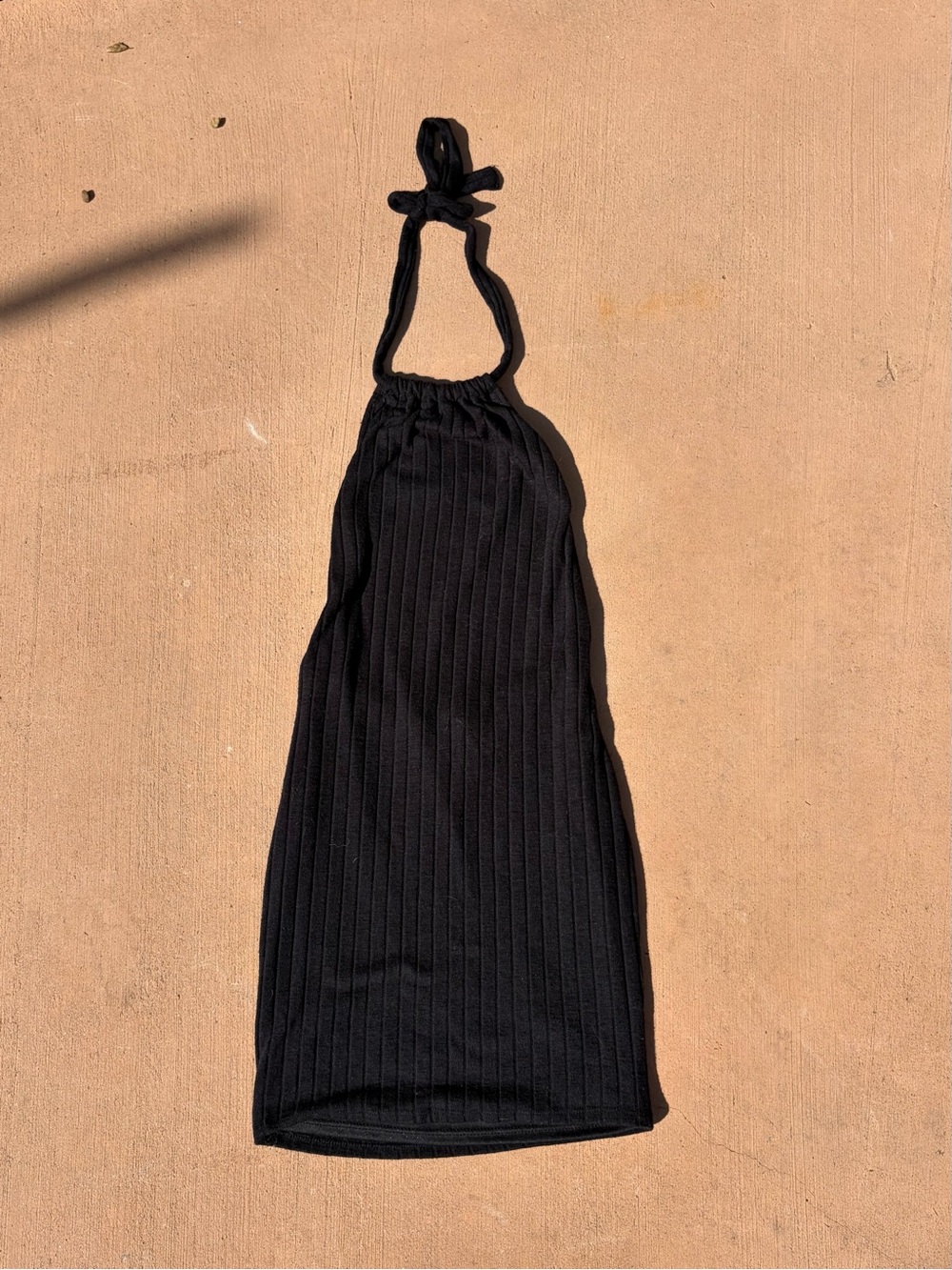 Urban Outfitters Black Ribbed Halter Dress